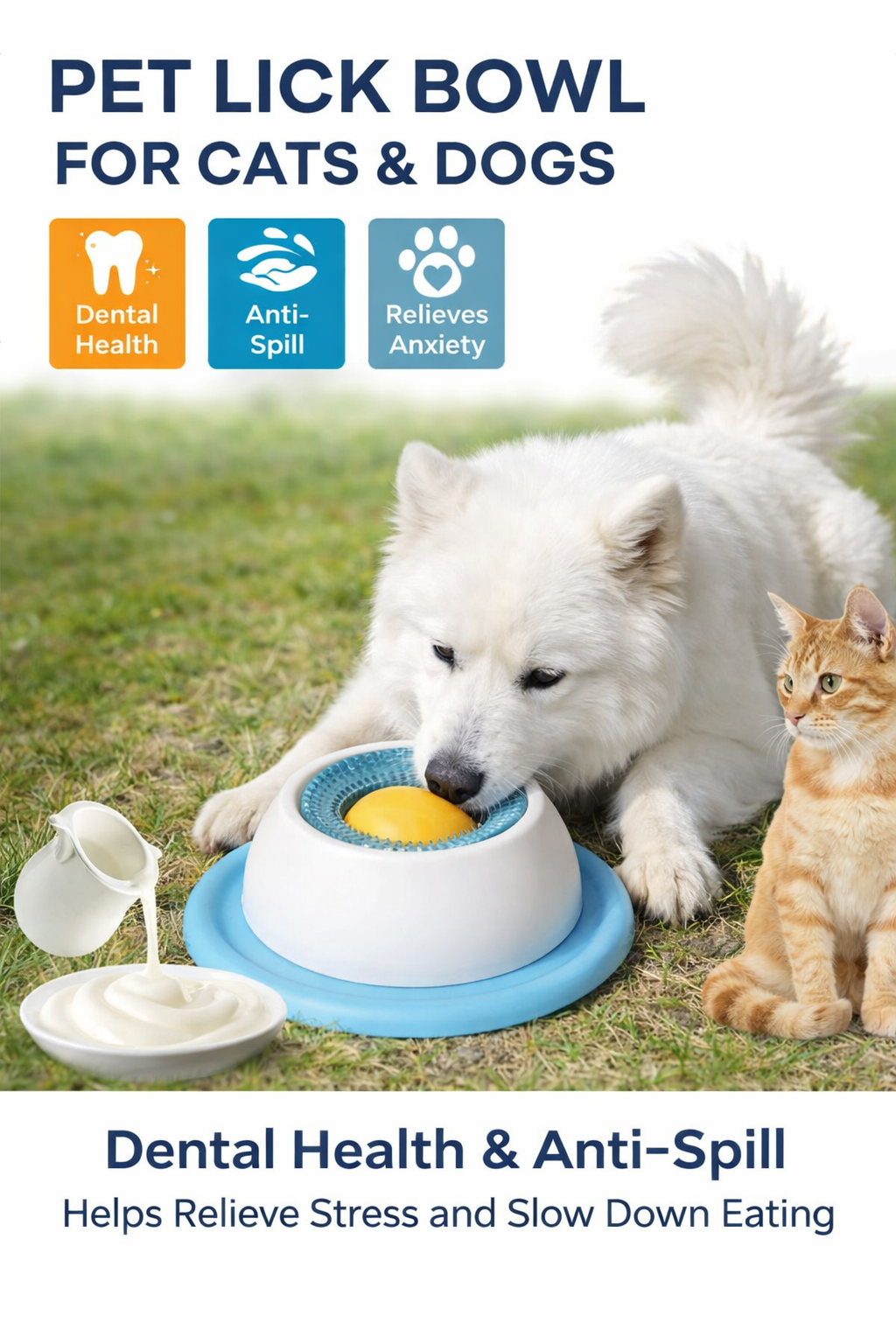 Pet Lick Bowl for Dogs & Cats