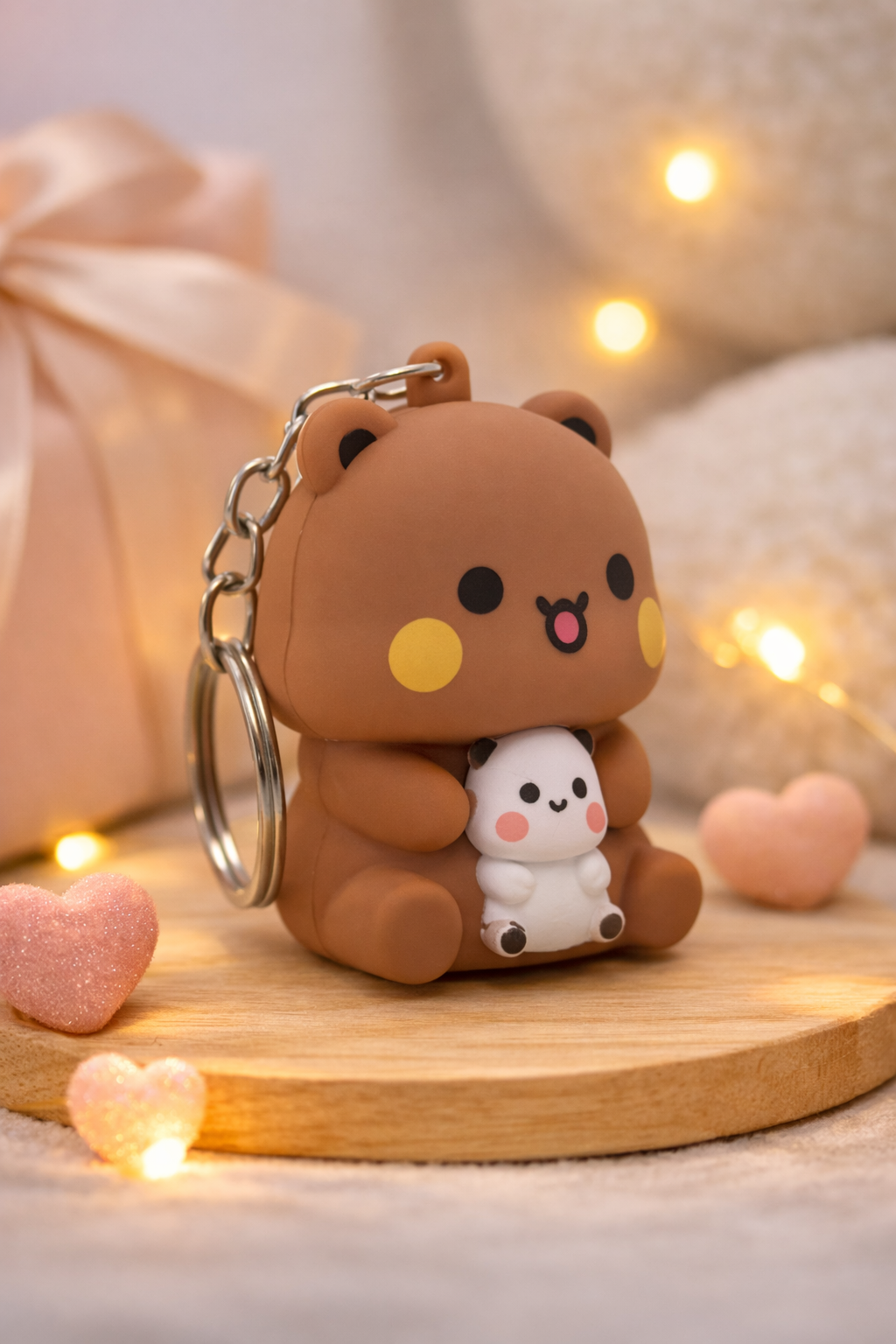 Cute Bubu & Dudu LED Couple Keychain